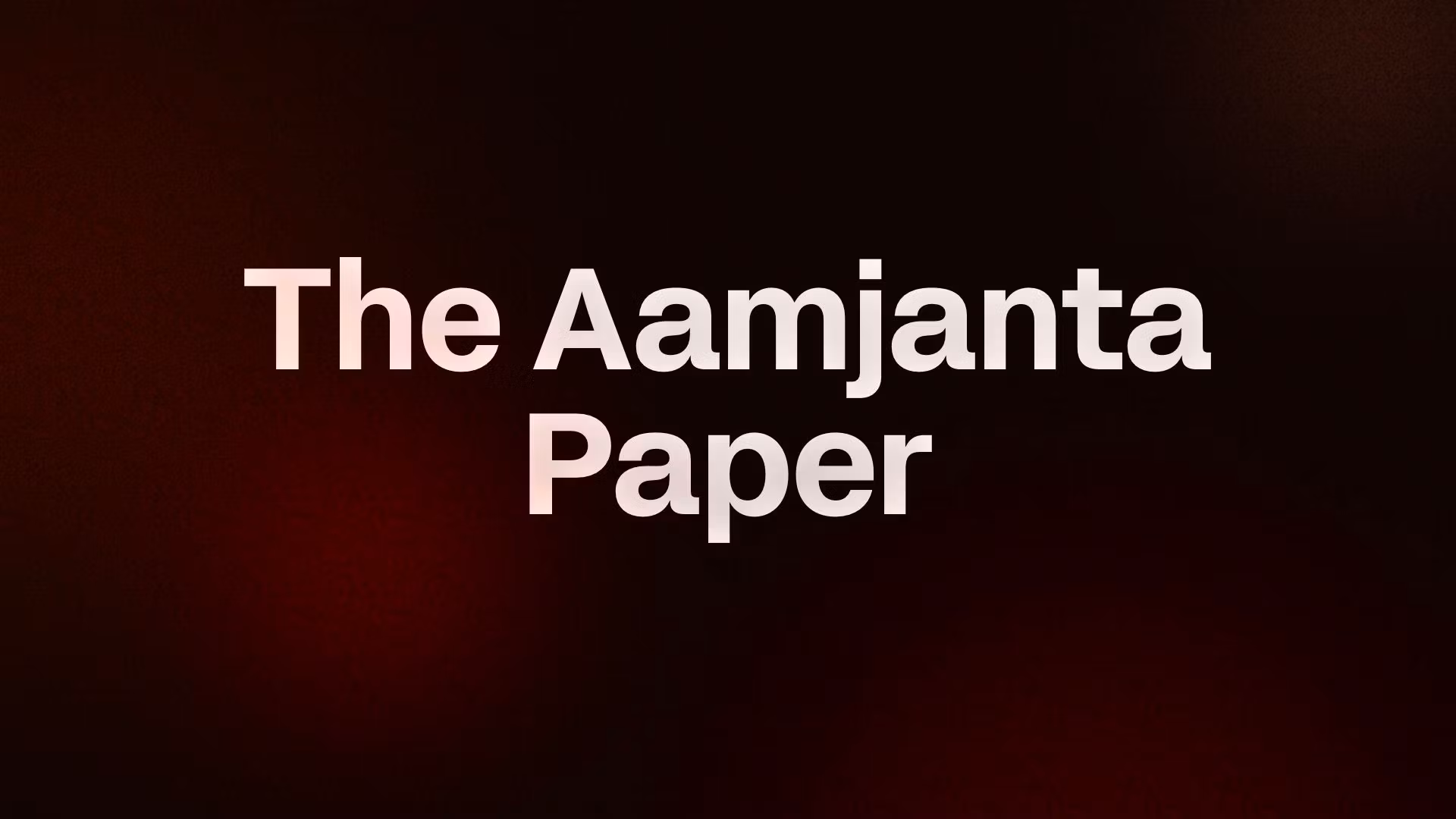 The Aamjanta Paper 
