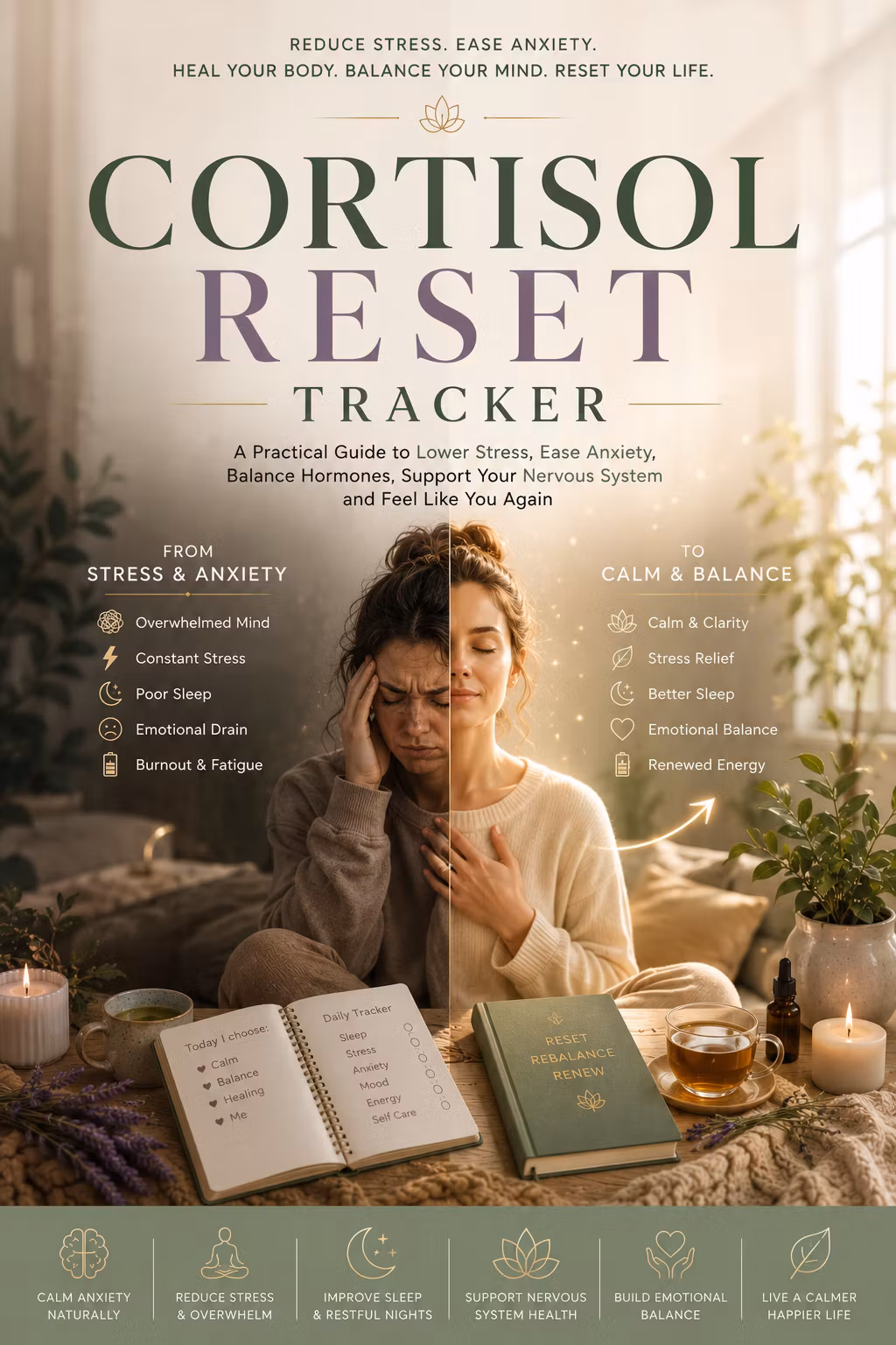 Cortisol Anxiety & Stress Reset Tracker.