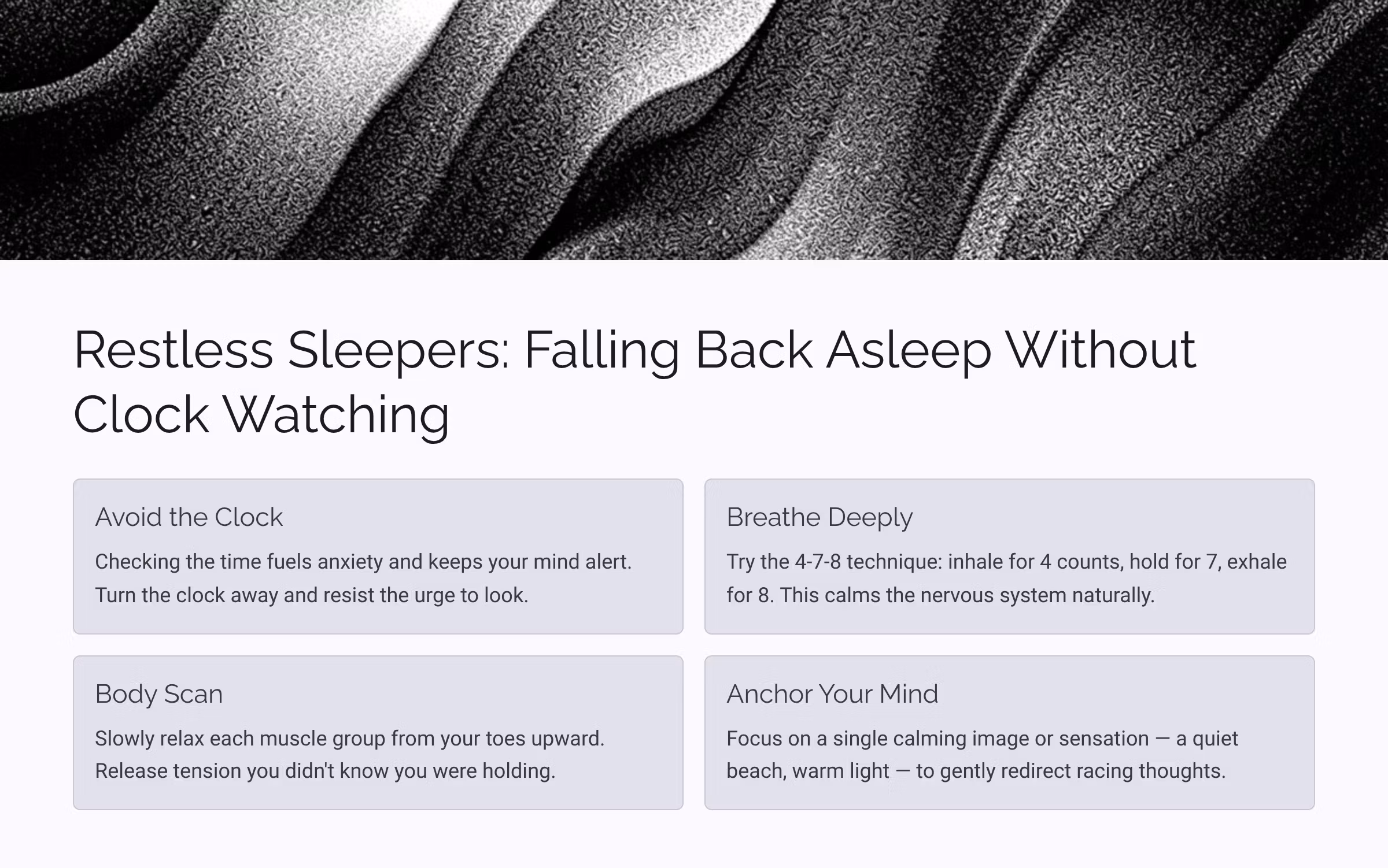 Restless Sleepers Falling Back Asleep Without Clock Watching -ebook-