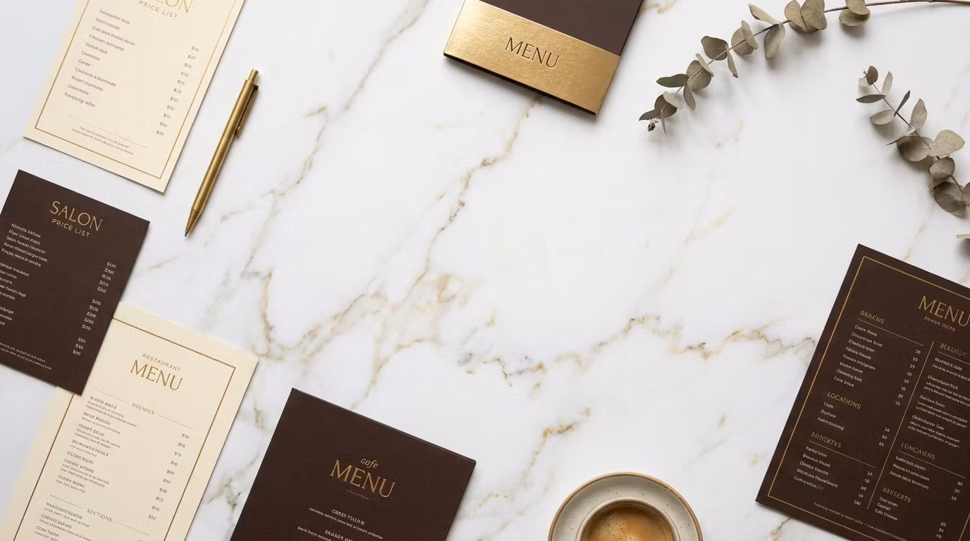 Custom Pricing Menu Designs