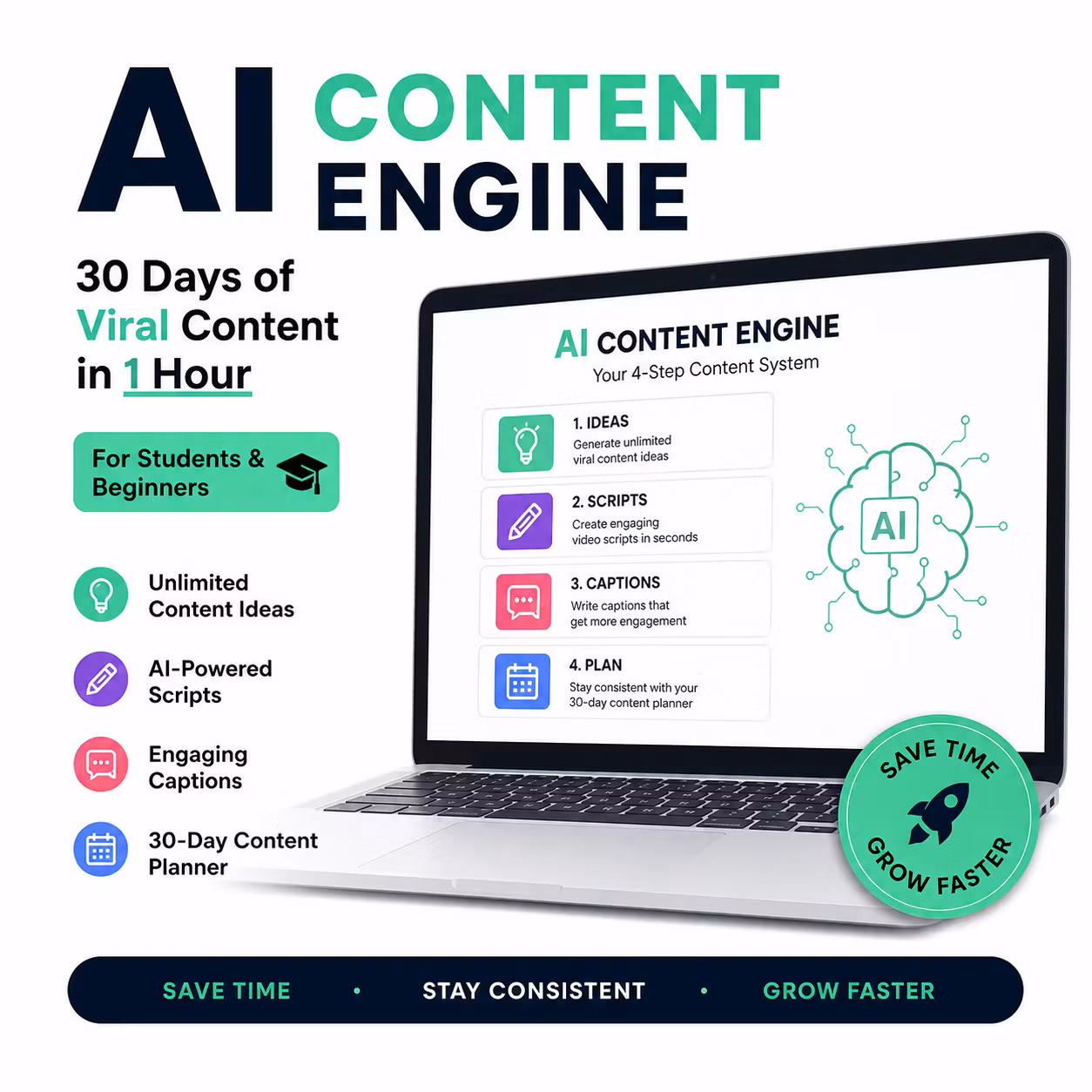 AI Content Engine: 30 Days of Viral Content in 1 Hour (For Students & Beginners)