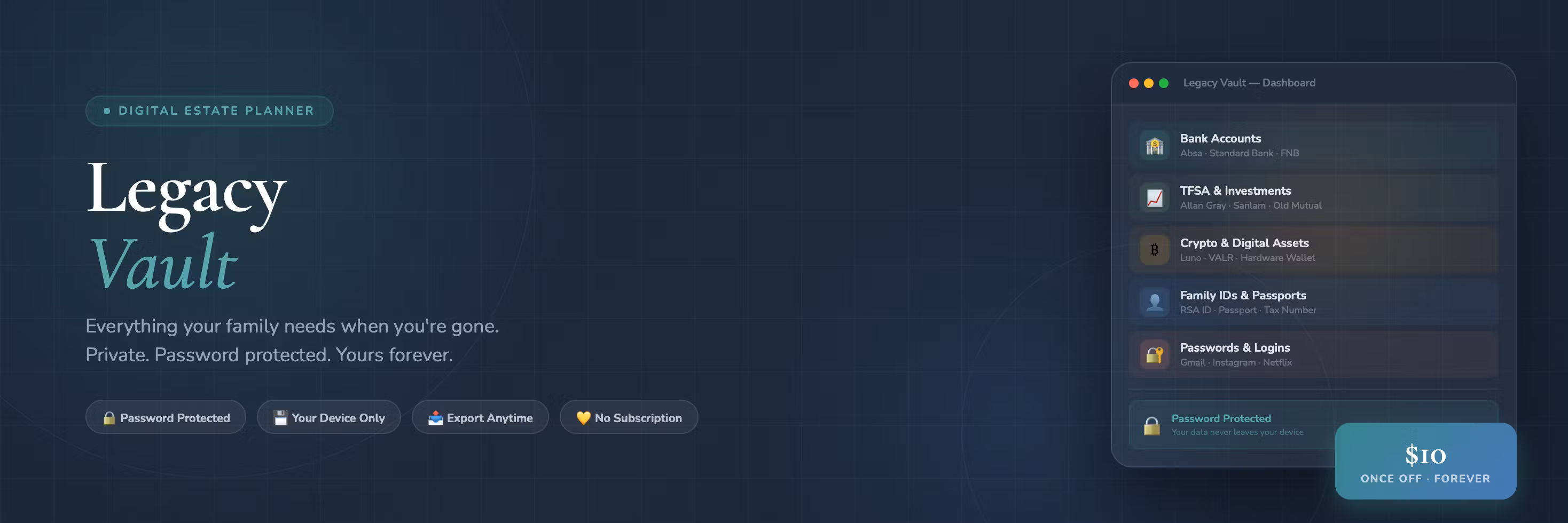 Legacy Vault — Digital Estate Planner 🏛️