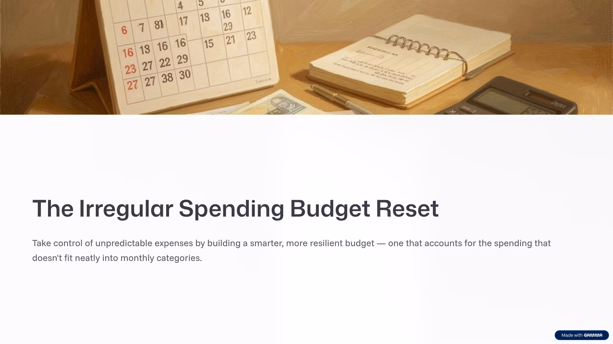 The Irregular Spending Budget Reset