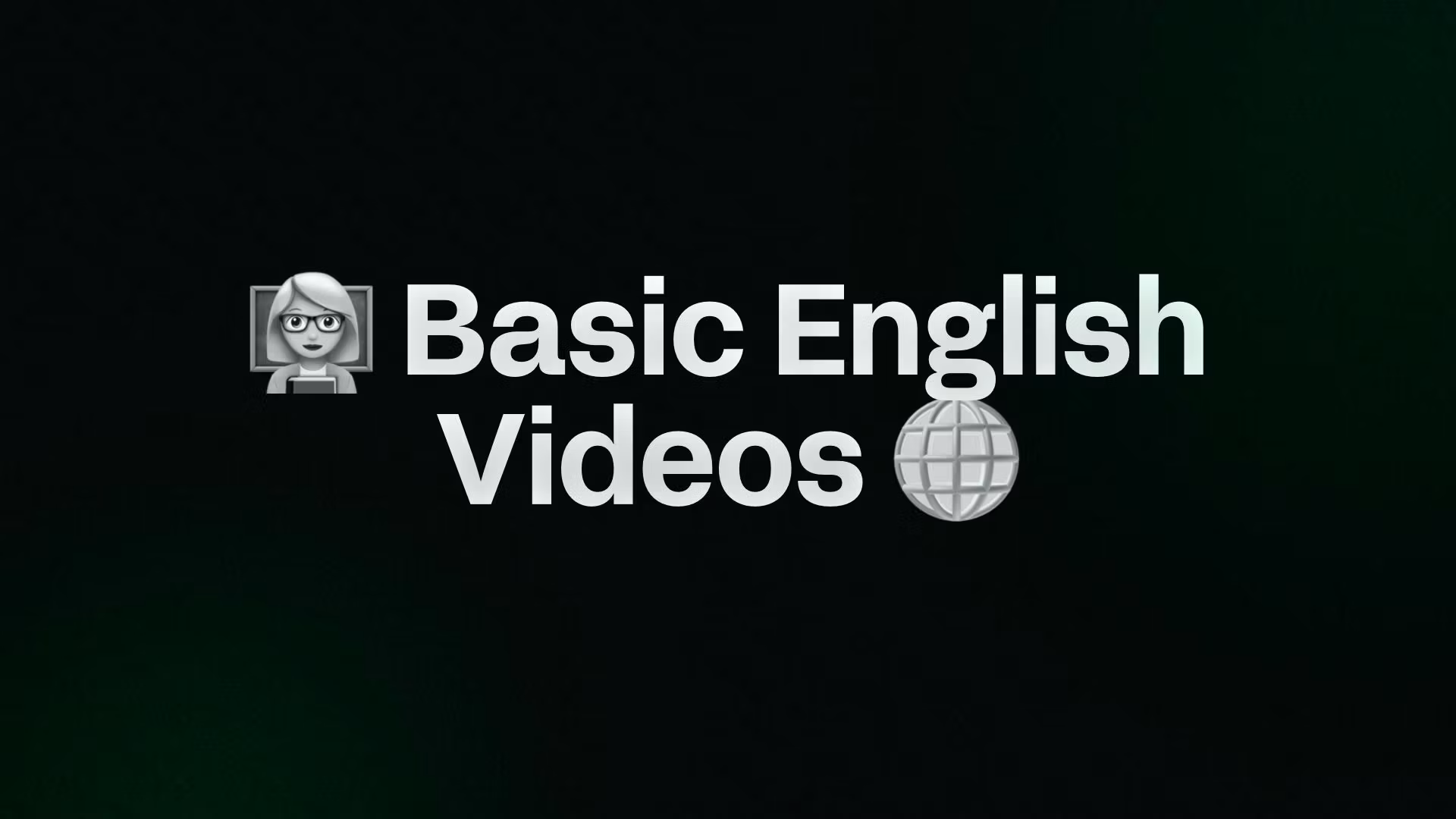 👩‍🏫 Basic English Videos 🌐
