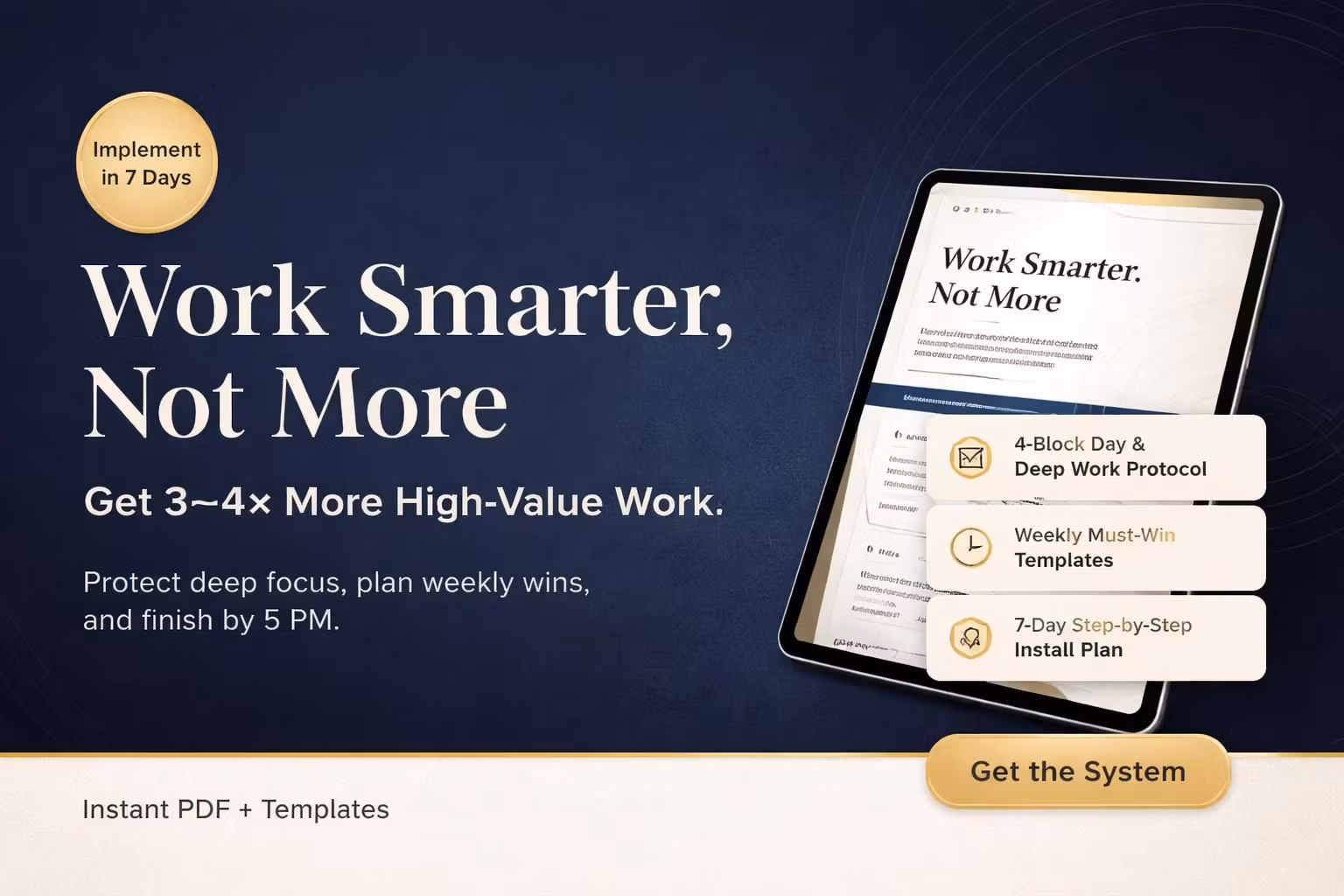 The Pro Productivity System: Deep Work, Weekly Planning &  Implementation Plan