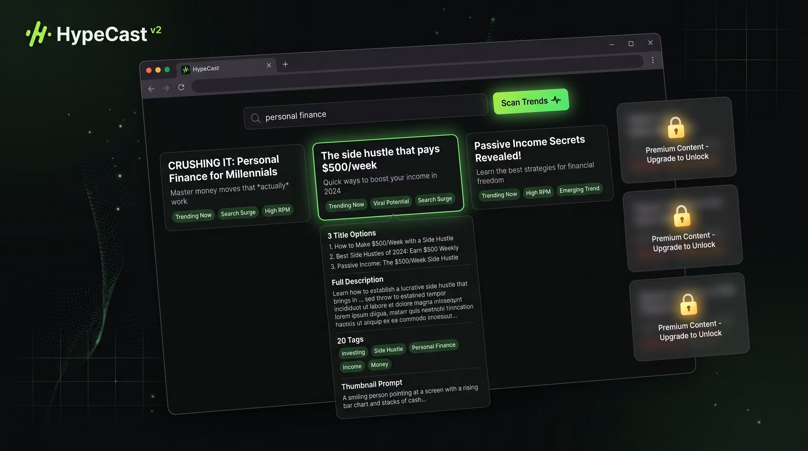 HypeCast v2 — AI-Powered Viral YouTube Idea Generator