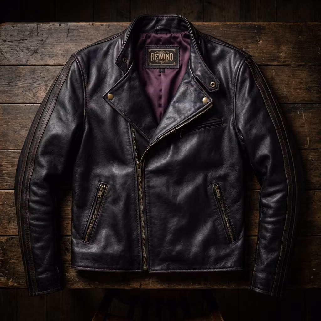 REWIND Cafe Racer Leather Jacket
