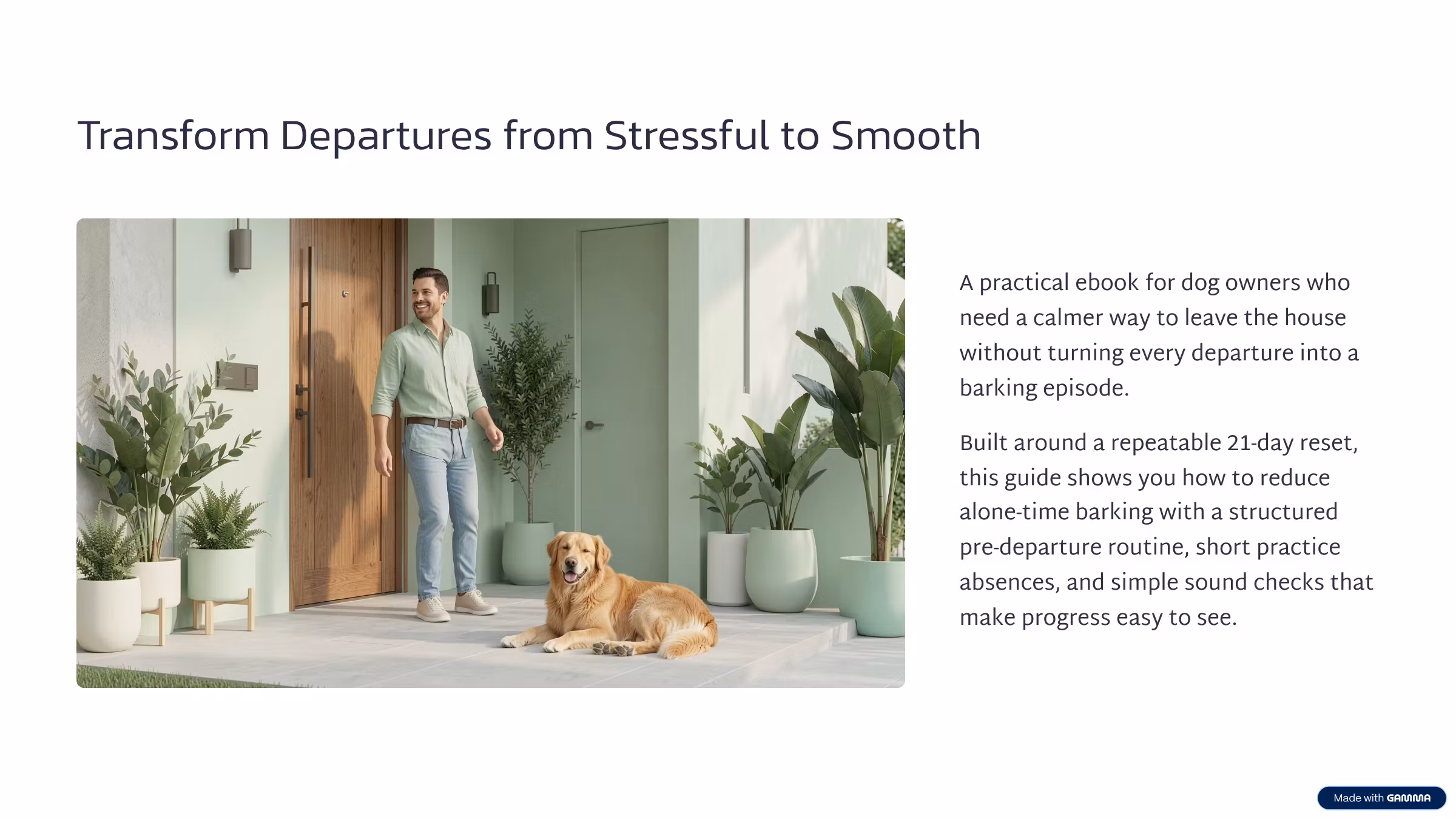 The 21-Day Bark-Free Departure Plan