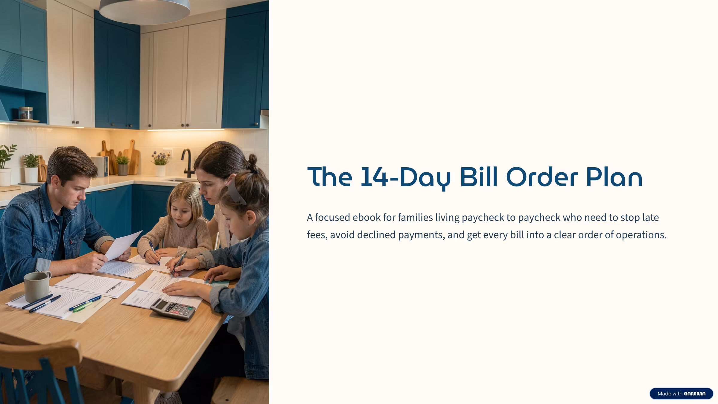 The 14-Day Bill Order Plan