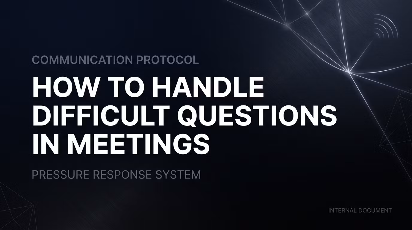 How to Handle Difficult Questions in Meetings (Without Freezing or Rambling)