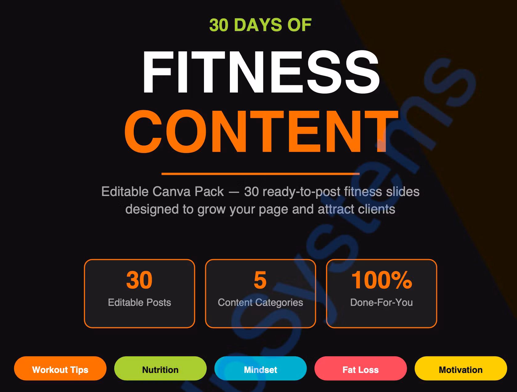 30 Days Fitness Content Pack