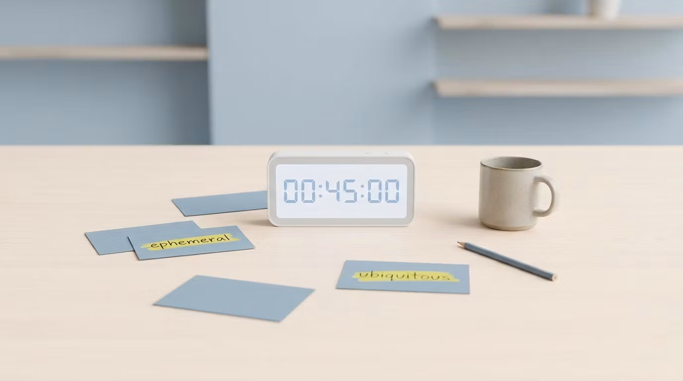 Timed Vocabulary Recall For Exams