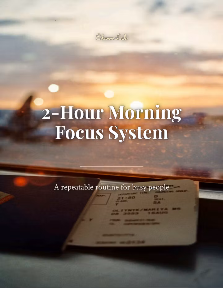 The 2-Hours Morning Focus System