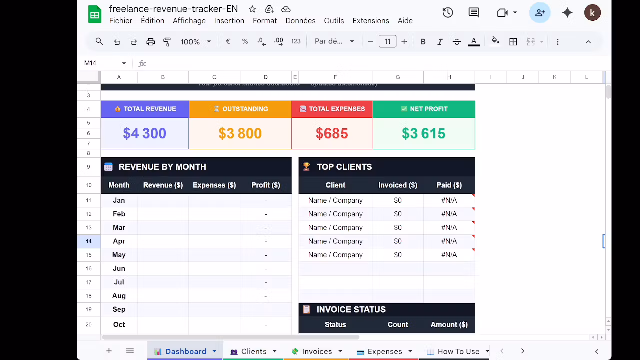 Freelance Revenue Tracker