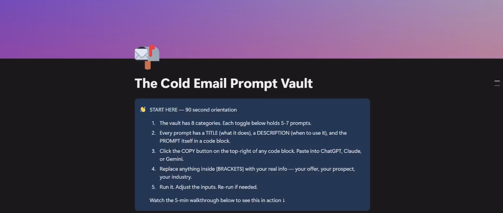Cold Email Prompt Vault