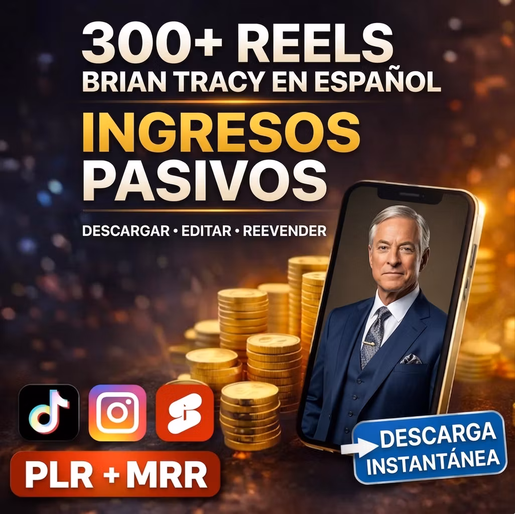 300+ Reels Motivacionales en Español – ( BRIAN TRACY ) PLR – Vídeos Cortos para 