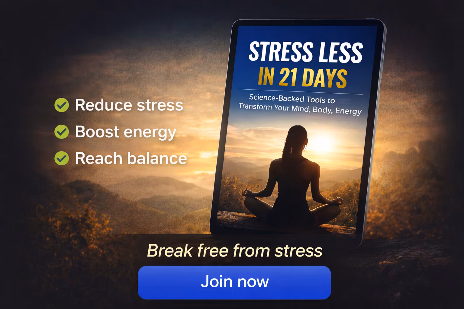 Stress less in 21 days!