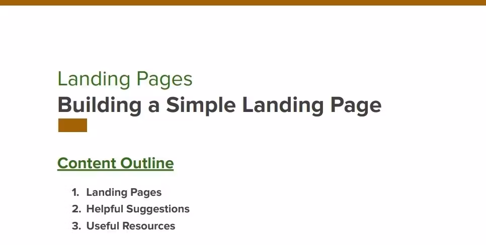 Building a Landing Page
