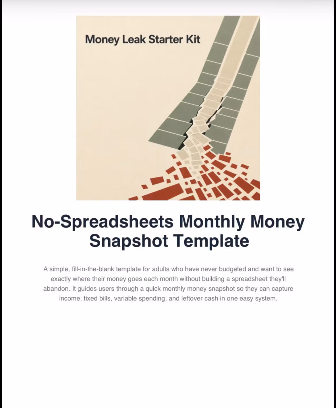 Money Leak Starter Kit