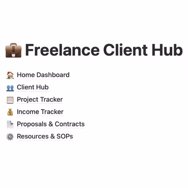 Freelance Client Hub — Notion Template for Freelancers