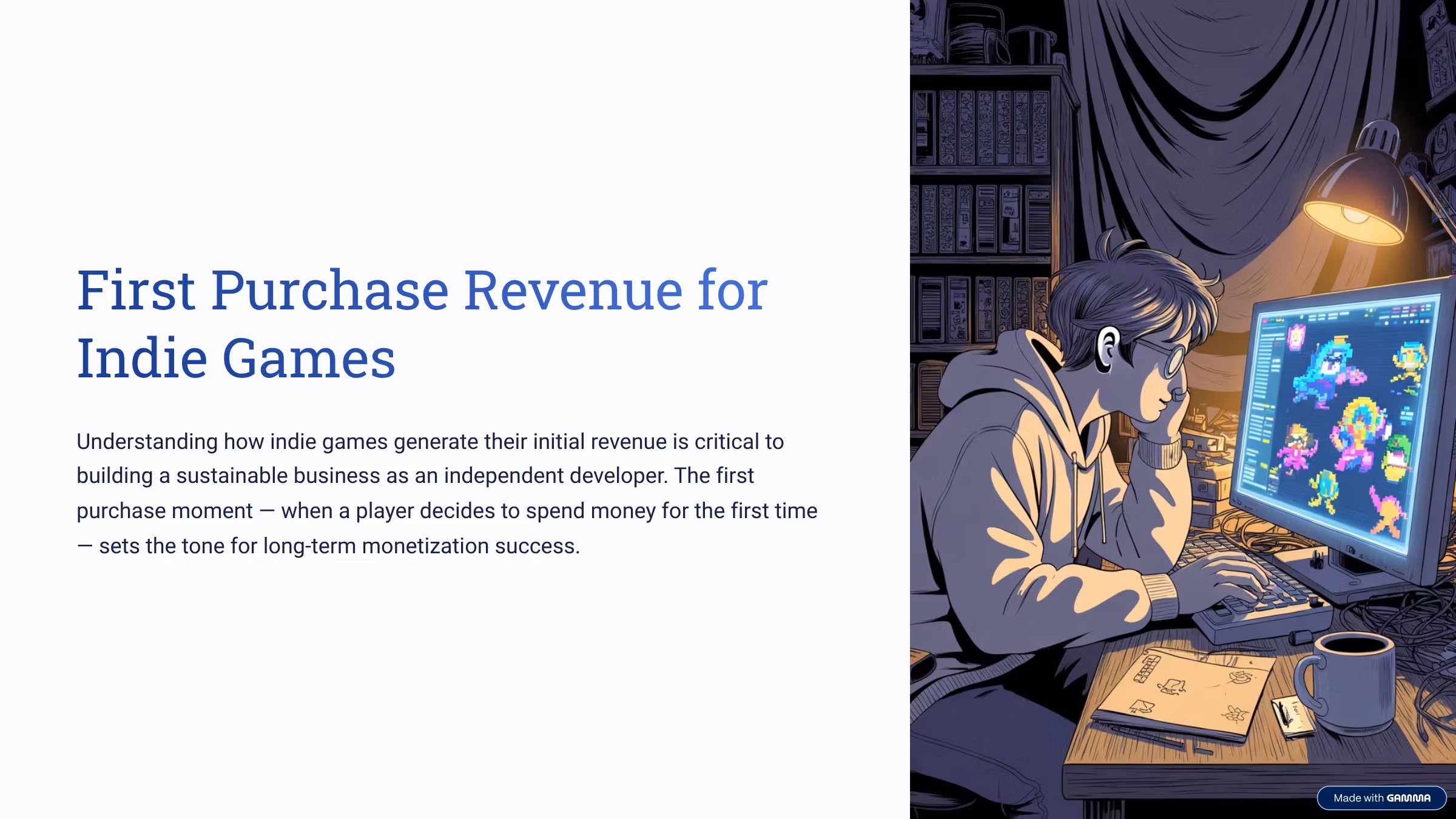 First Purchase Revenue for Indie Games