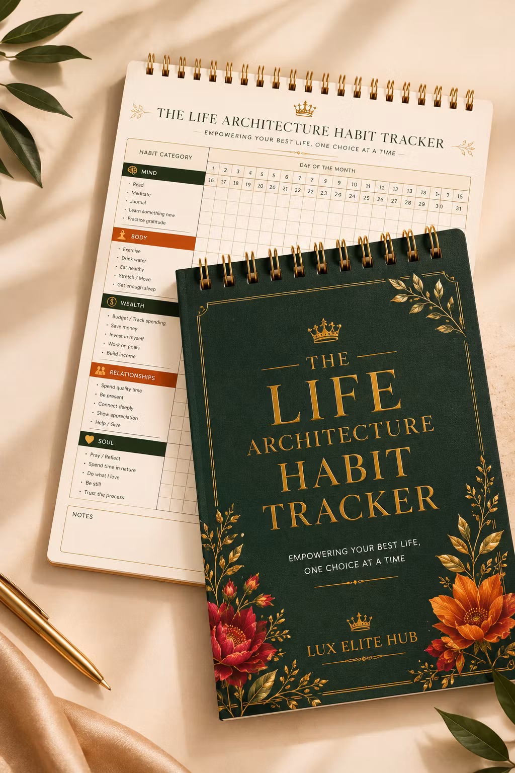 The Life Architecture Habit Tracker  - Green Edition