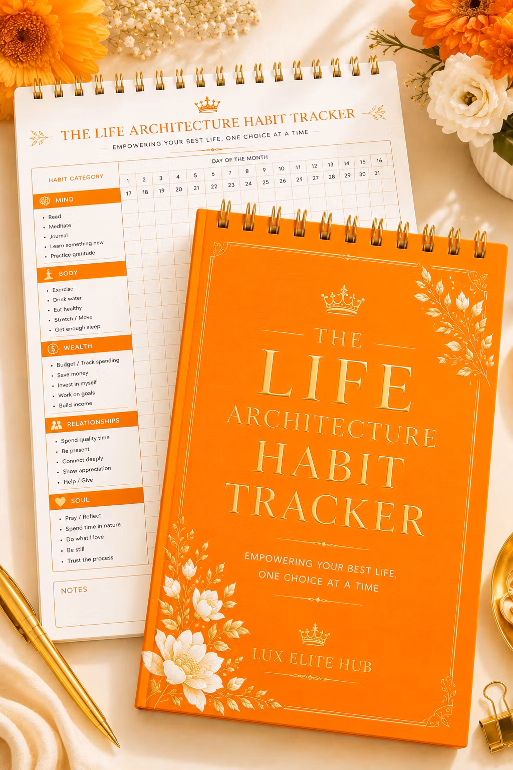 The Life Architecture Habit Tracker - Orange Edition