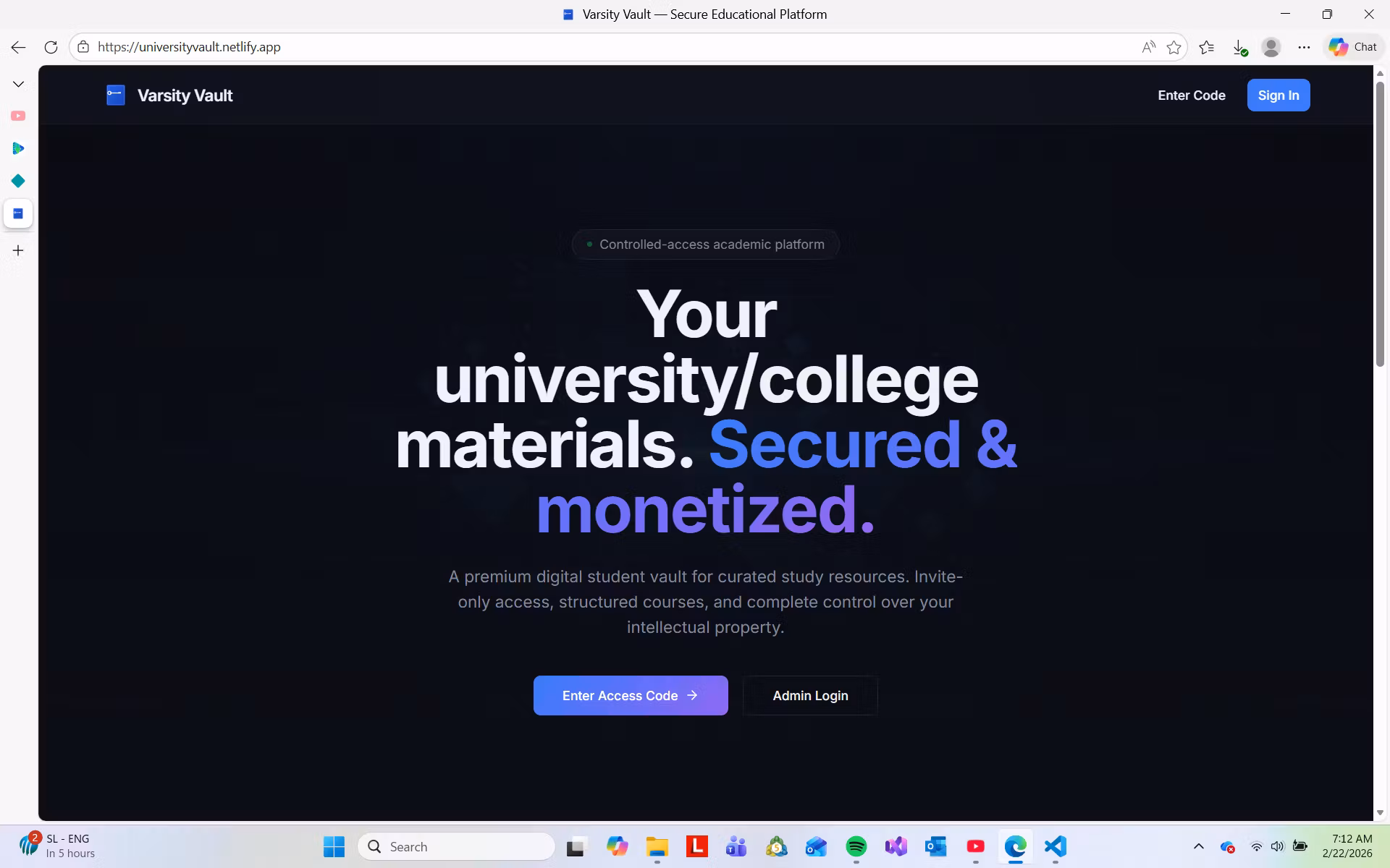 Varsity Vault Limited Access