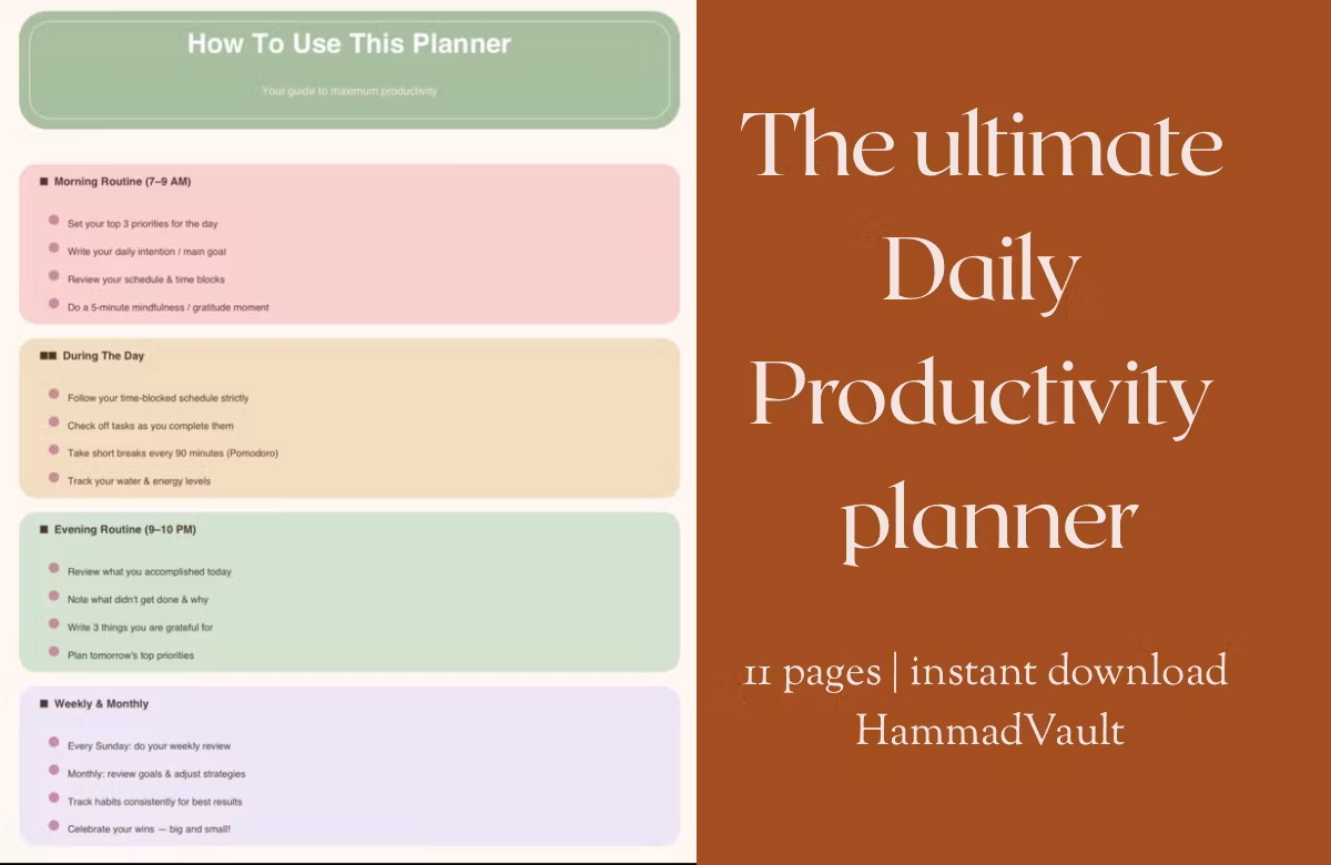 The Ultimate Daily Productivity Planner