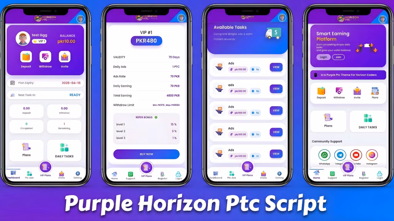 Purple Ptc Script - Complete Website Source Code