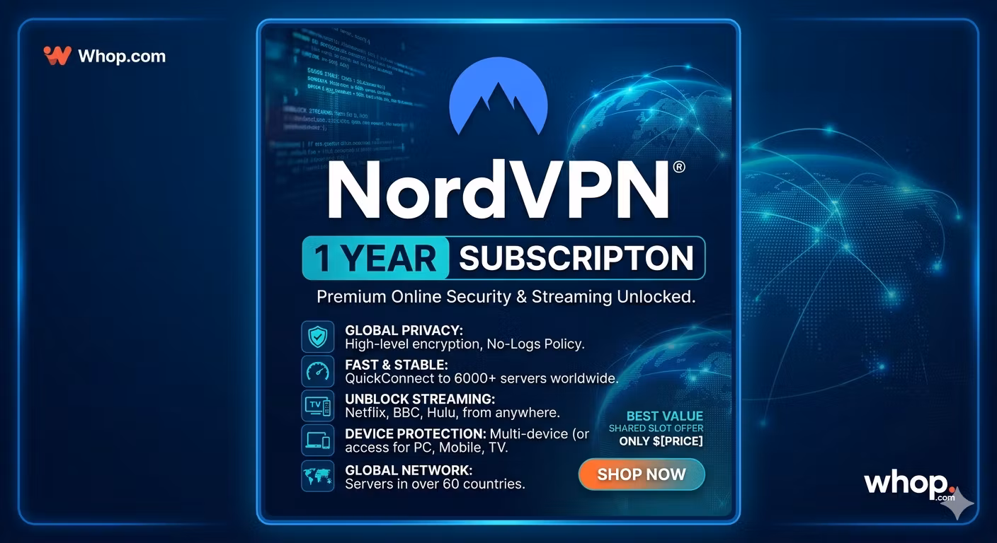 NordVPN Premium - 1 Year Subscription (Shared Slot)