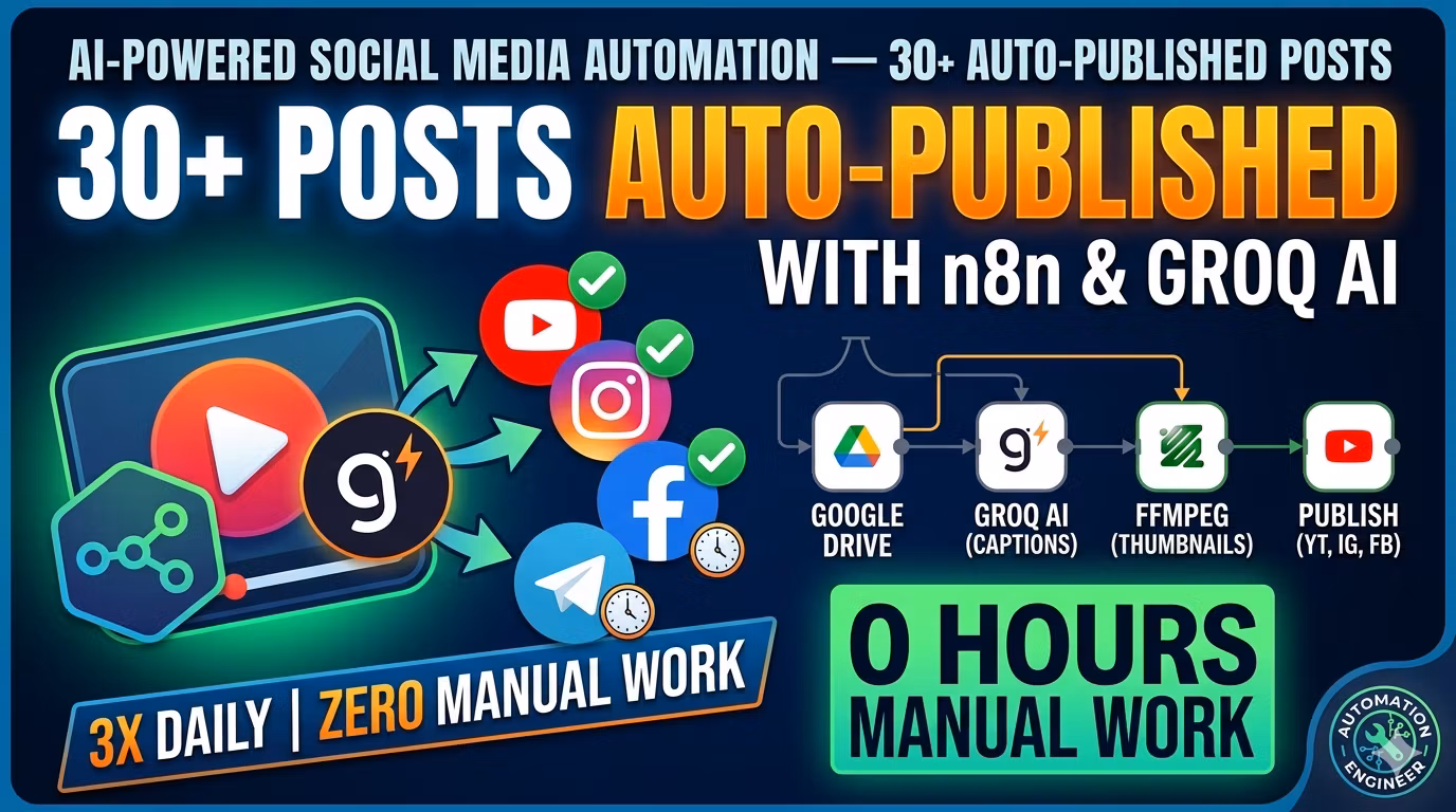 AI Social Media Automation — n8n + Groq