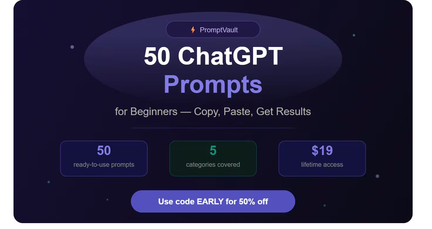 The Beginner's ChatGPT Starter Pack — 50 Copy-Paste Prompts