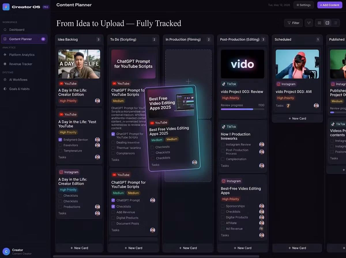 Creator Business OS Dashboard