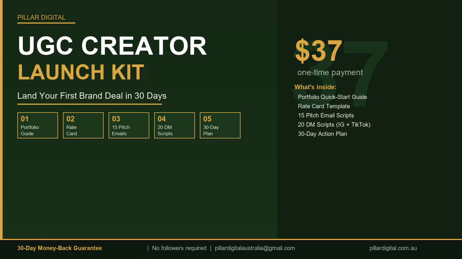 UGC Creator Launch Kit — Land Your First Brand Deal in 30 Days