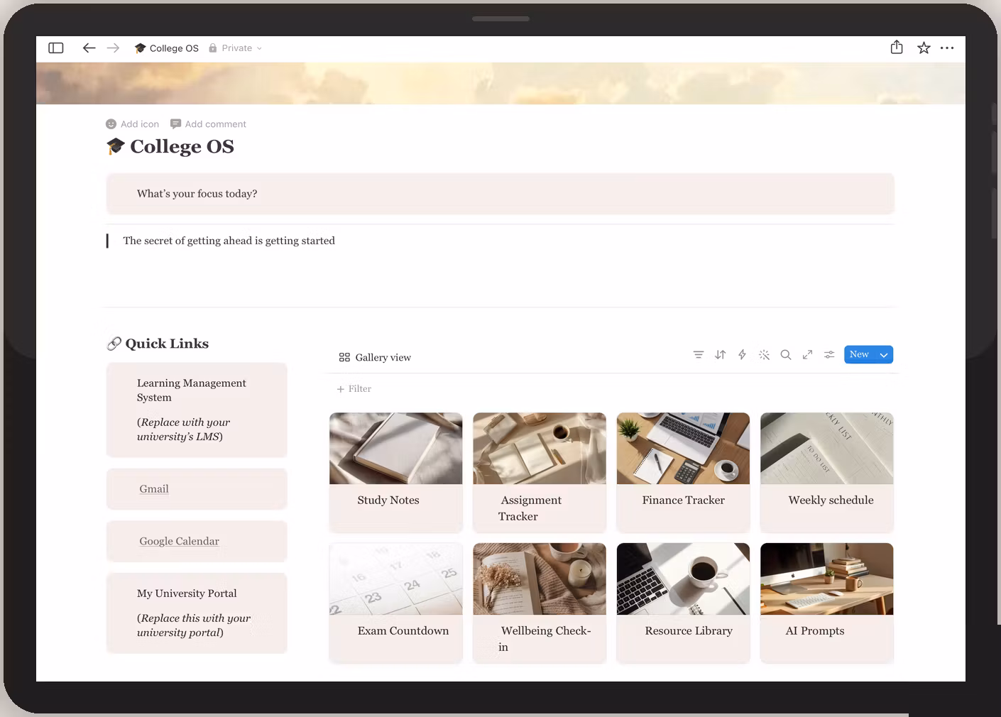 College OS Notion Template 