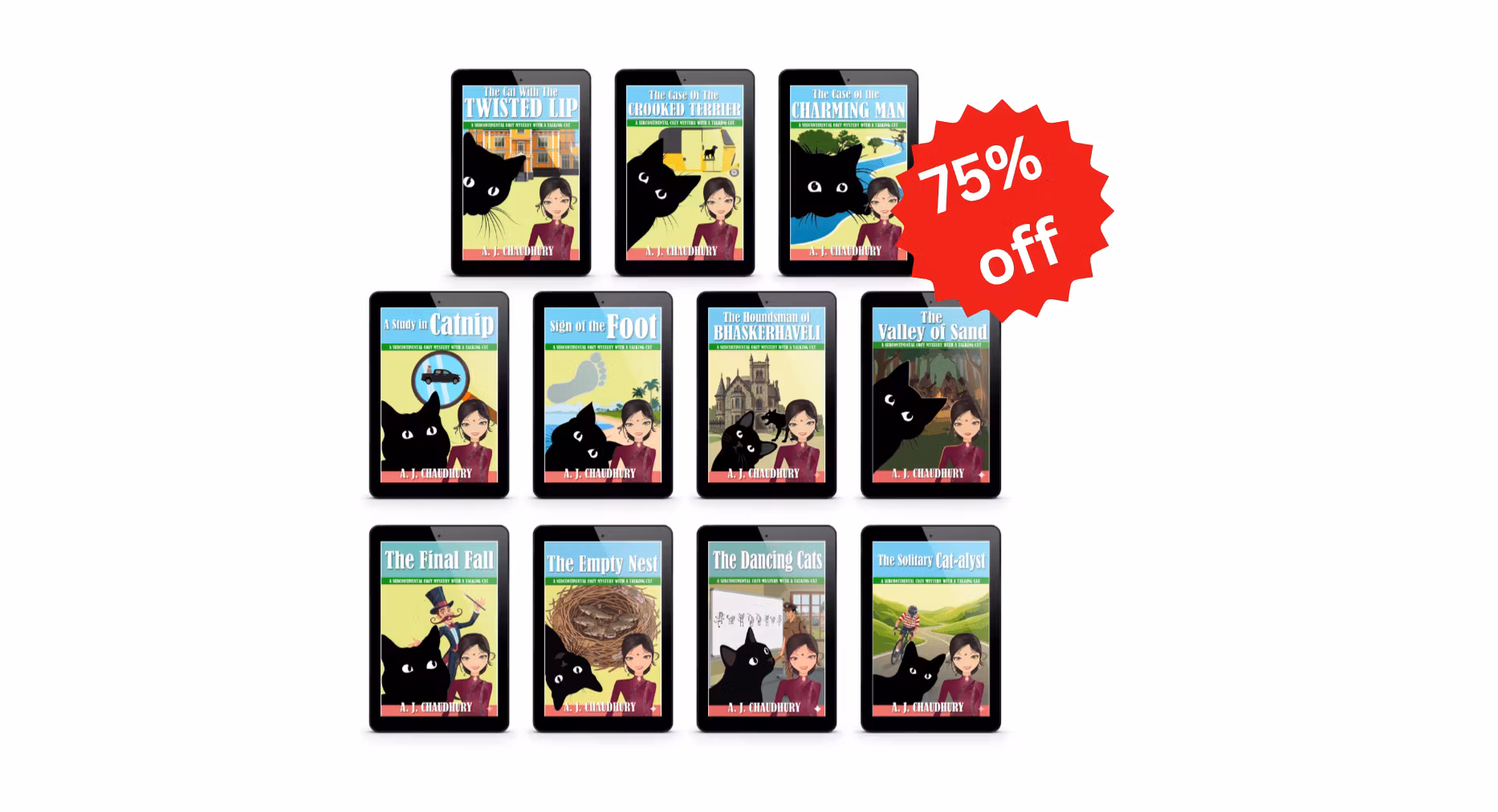 A. J.  Chaudhury's cozy mysteries