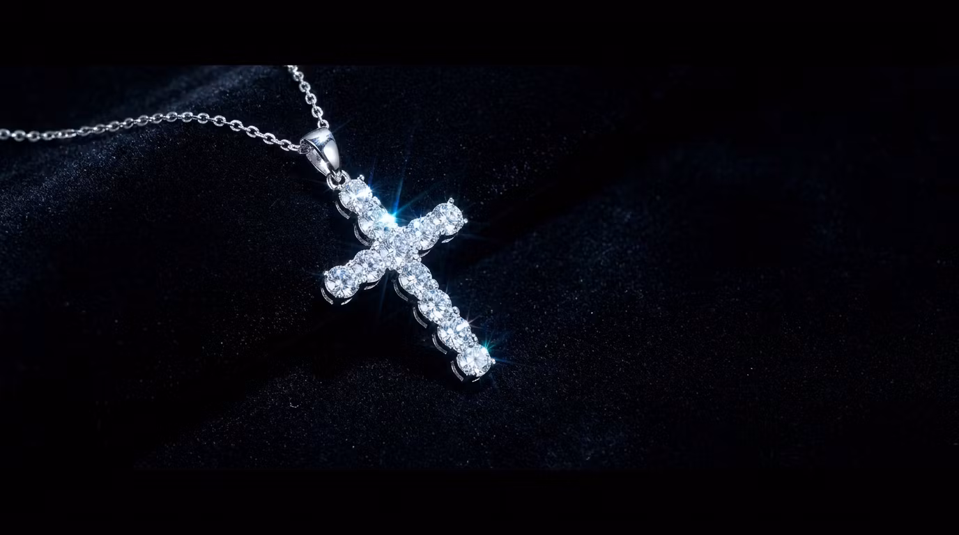 Moissanite Cross Necklace