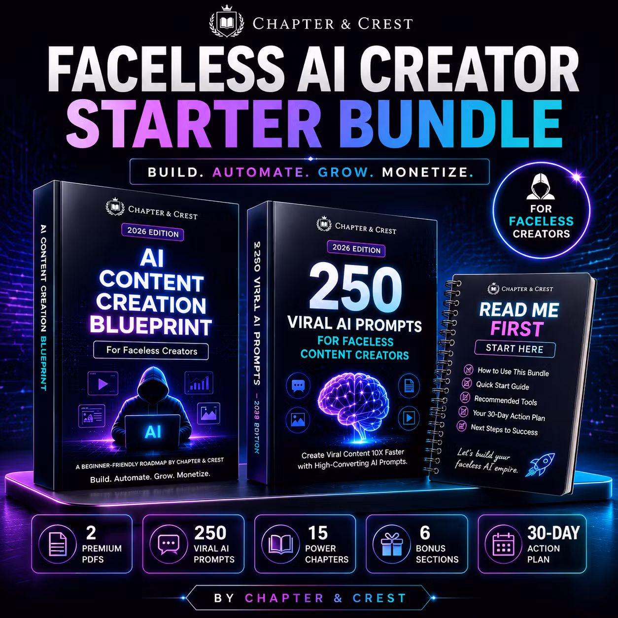 Faceless AI Creator Starter Bundle Build. Automate. Grow. Monetize