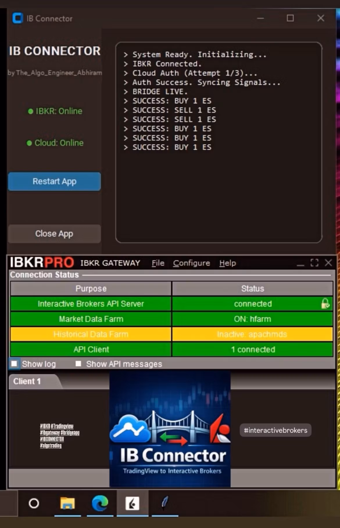Tradingview to Interactive Brokers using Connector