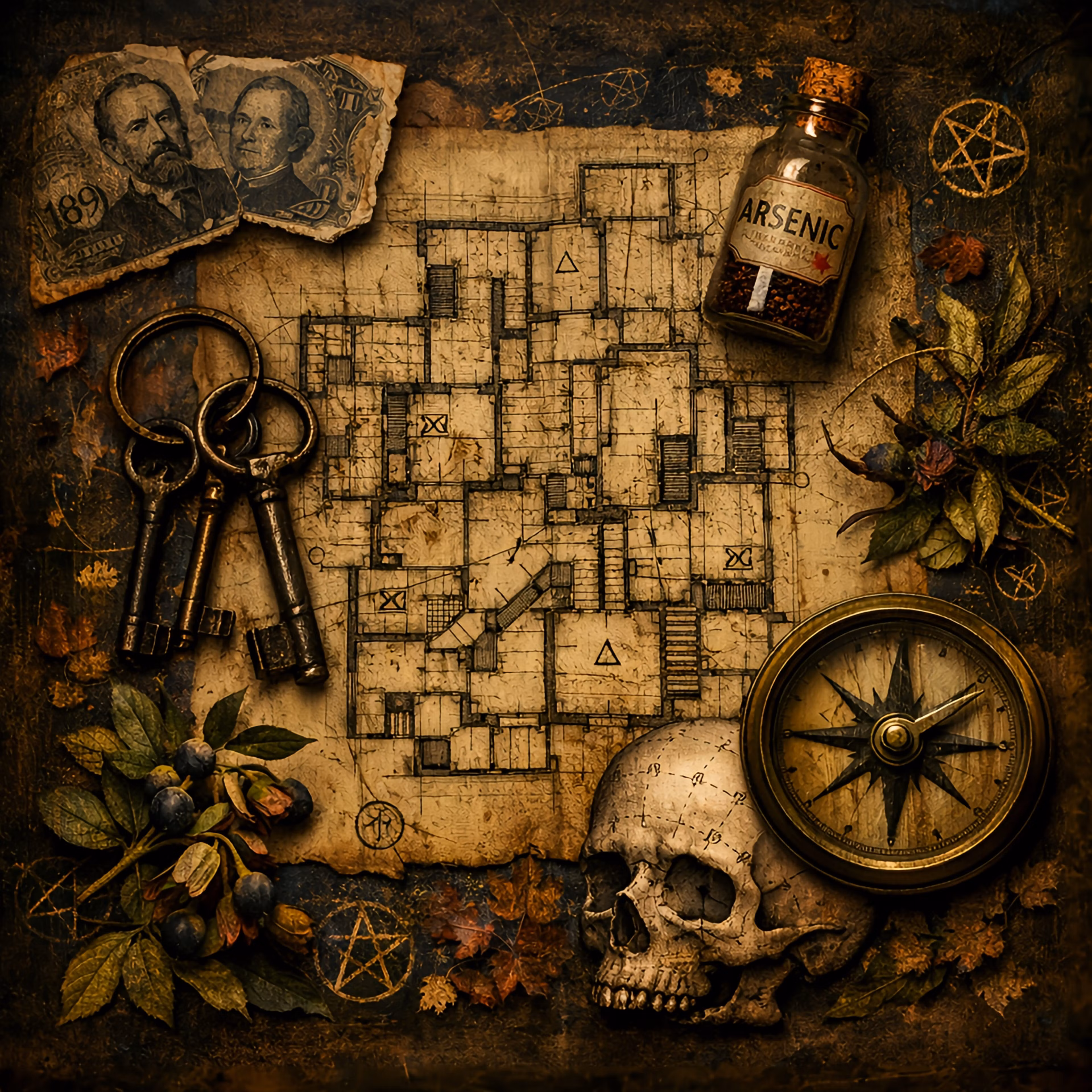 The Murder Castle: H.H. Holmes Vintage Blueprint Digital Art Print