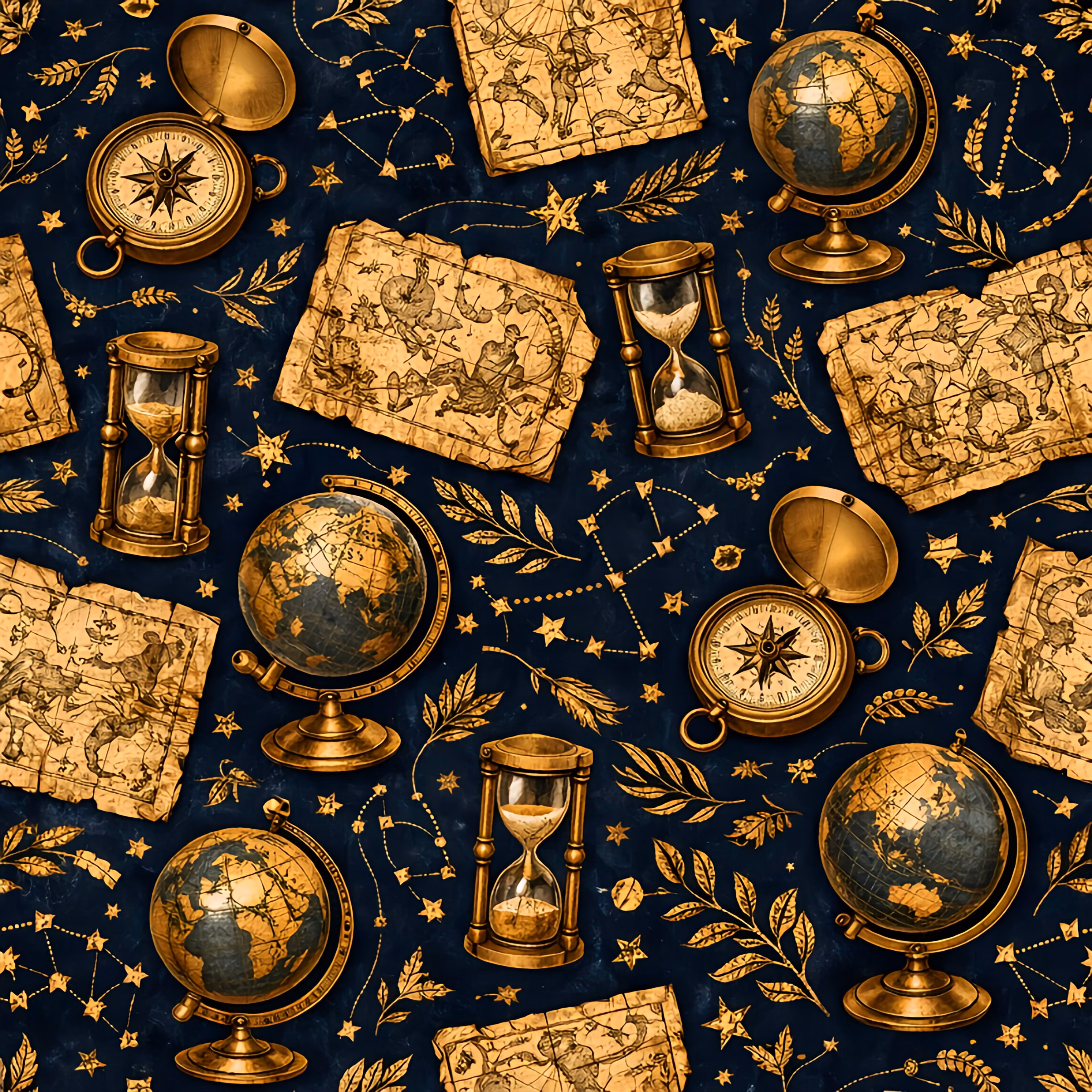 Vintage Celestial & Astronomy Seamless Pattern