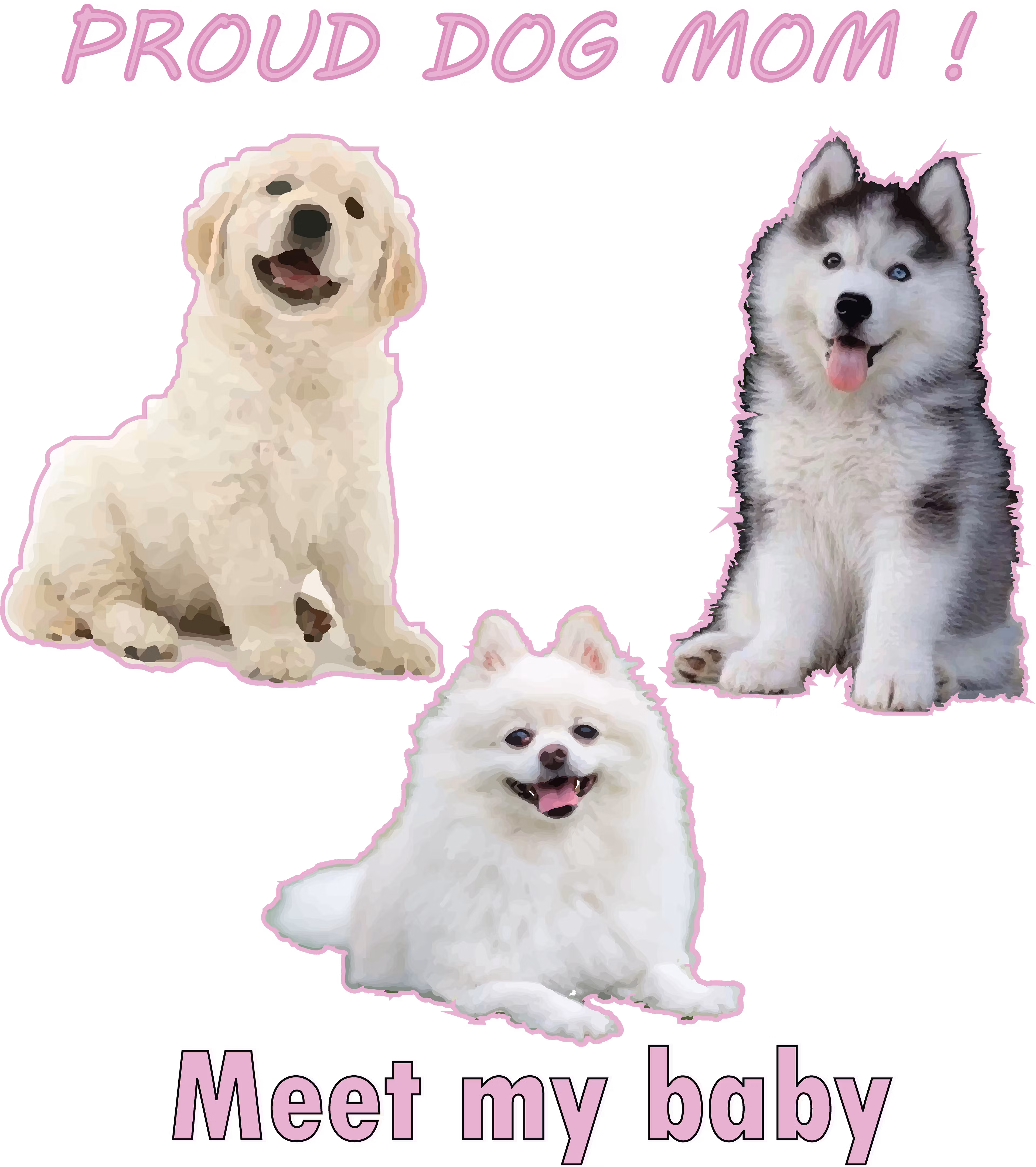 Cute Dog Mom Aesthetic Sticker Pack