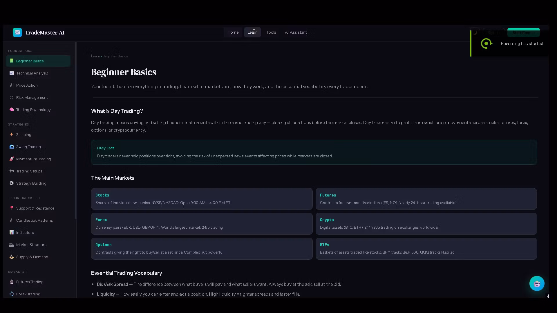 DayTrading Ai Website