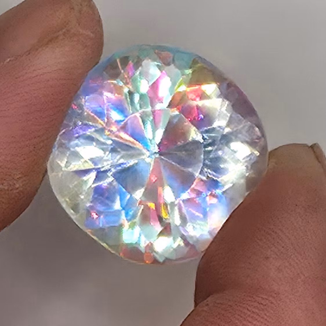Rainbow Razzlecore - Cusion Square Cut X-cube Crystal