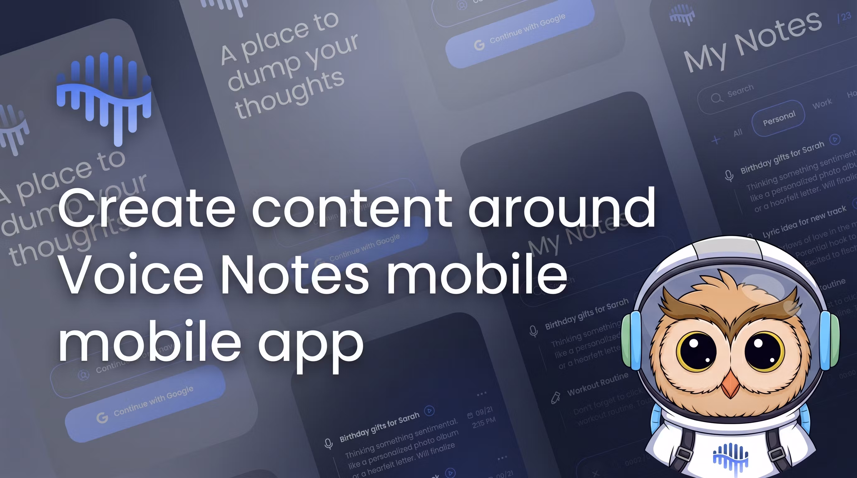Voice notes mobile app