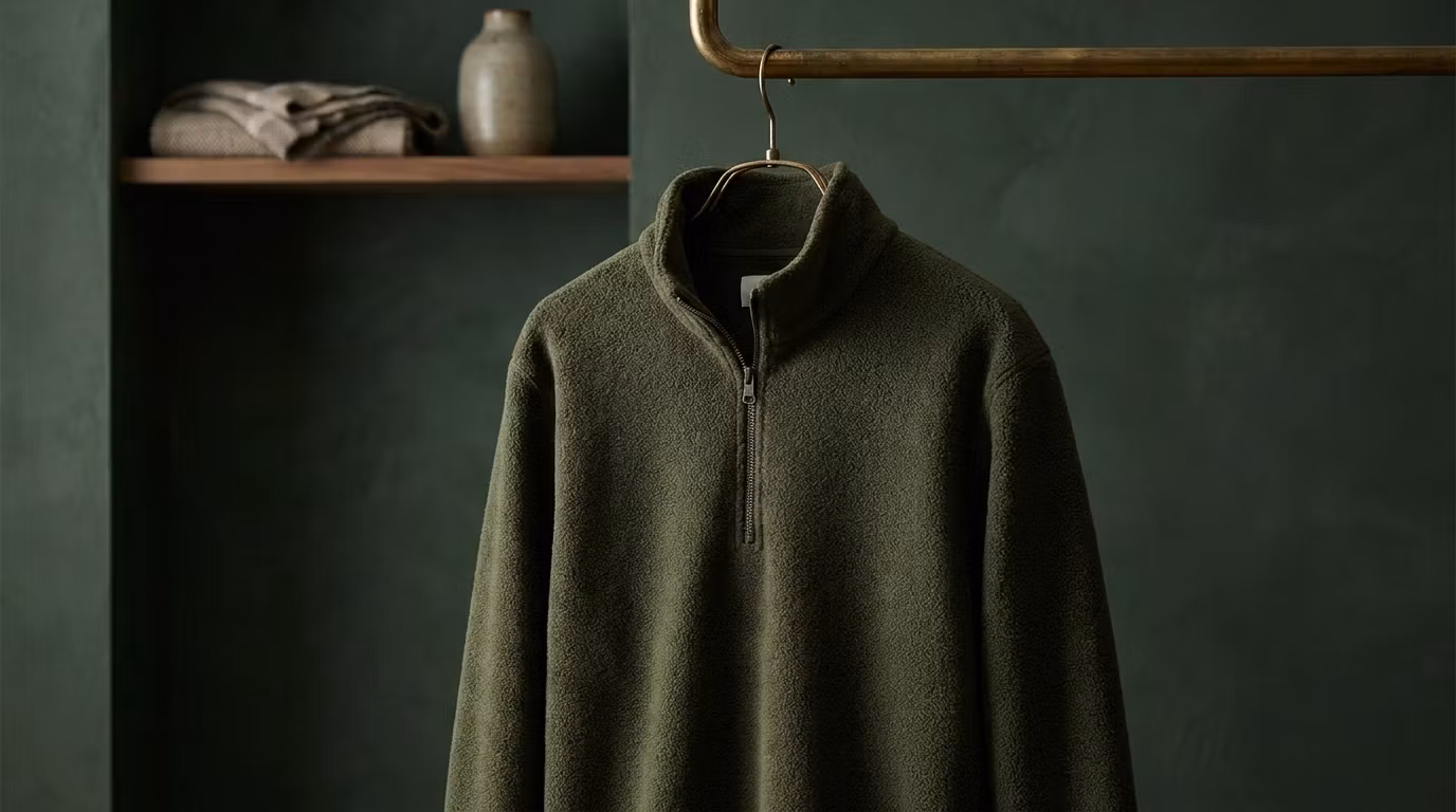 Olive Quarter-Zip Fleece
