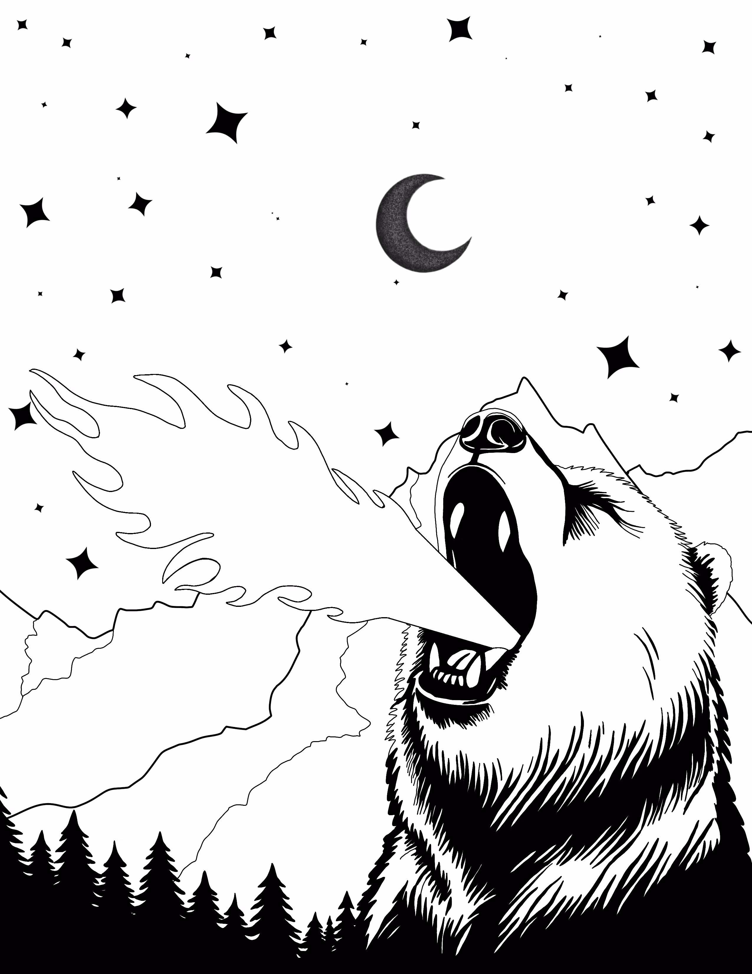 Cinder the Bear Coloring Page