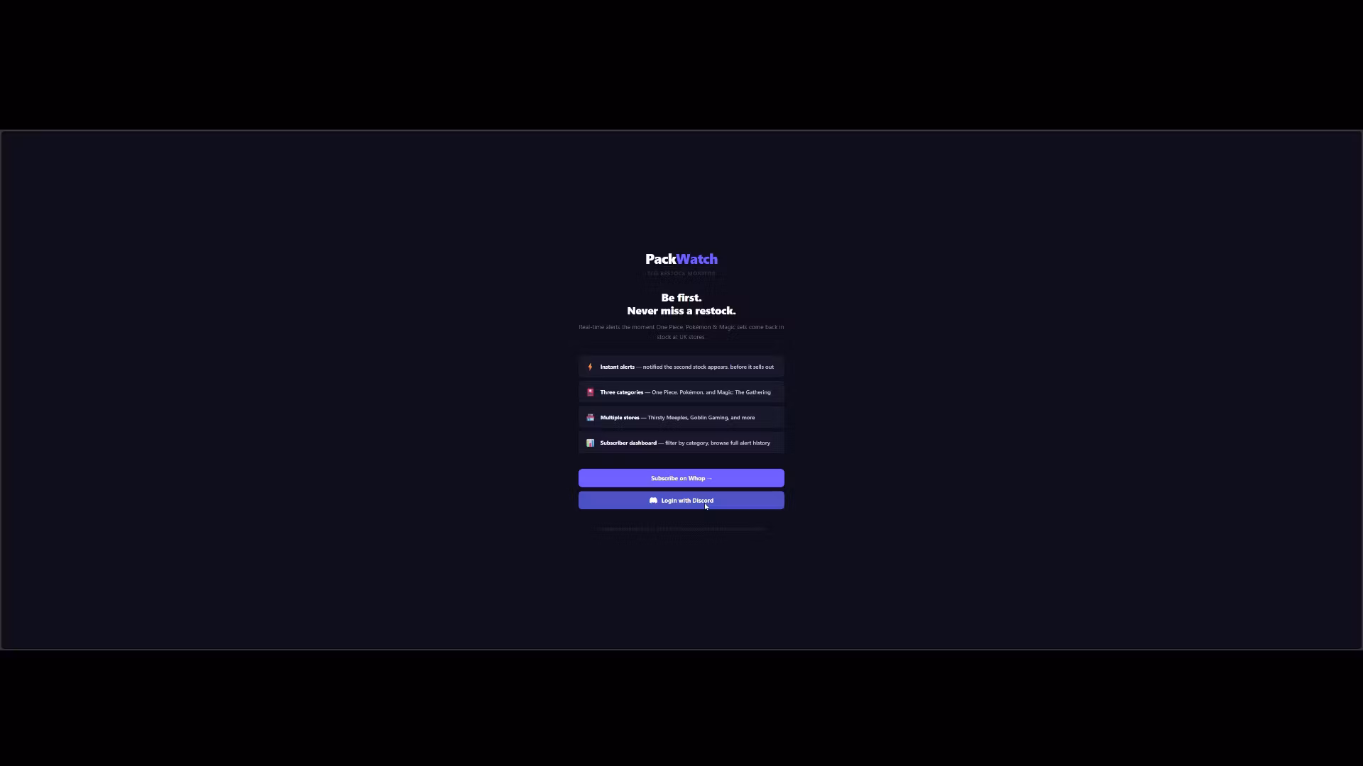 Real-time TCG restock alerts delivered to Discord & Your Dashboard
