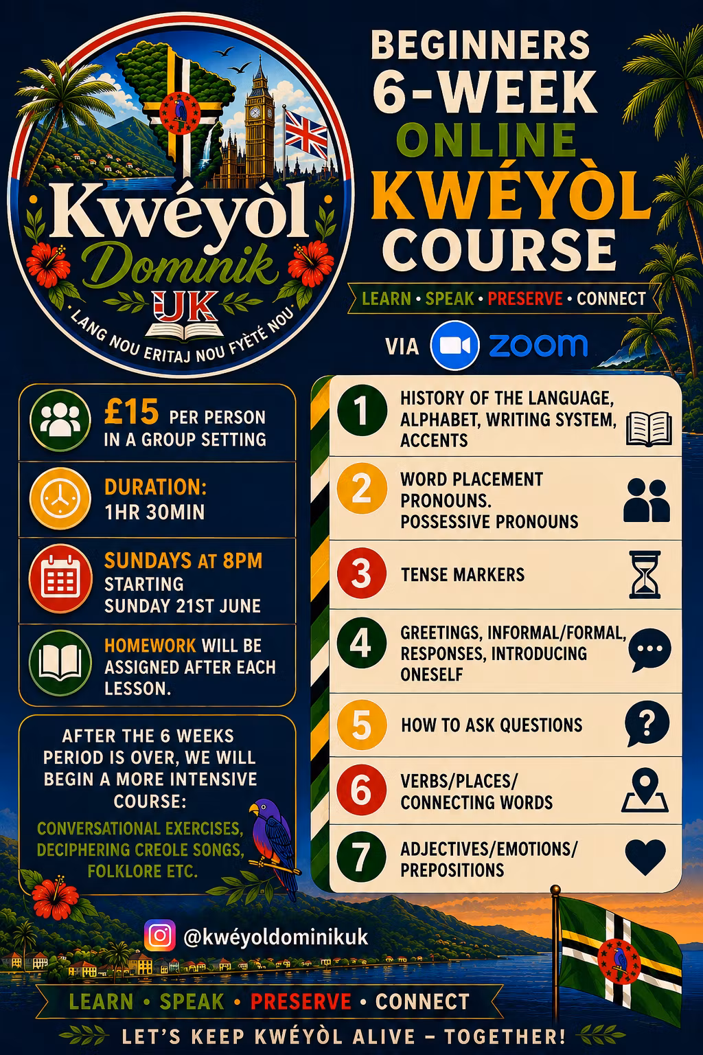 Aprann Kwéyòl Beginners Course (6 Weeks)